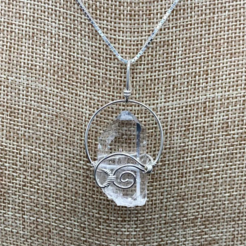 Wire Wrapped Crystal Point Necklace