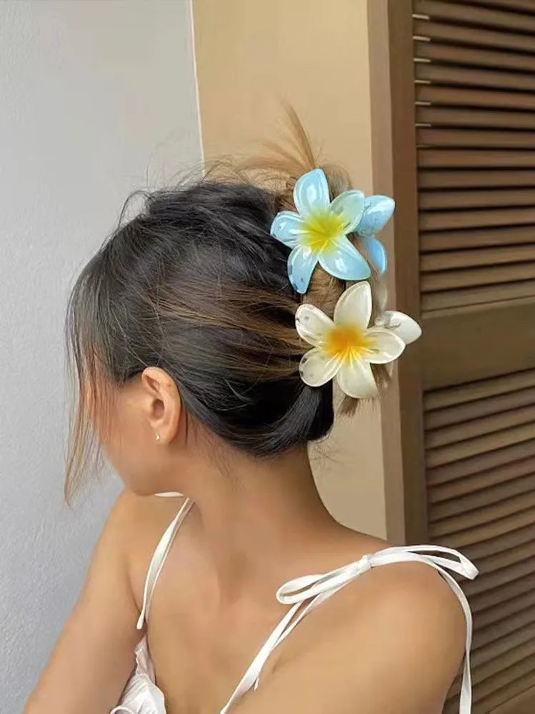 Wjczt 2024 New Gradient Flower Hair Clip