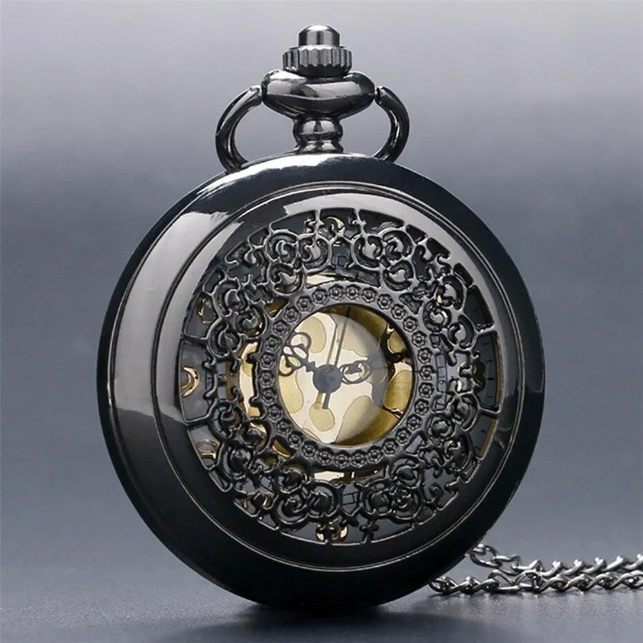 Women's Vintage Quartz Half Hunter Pocket Watch - Aura Silver