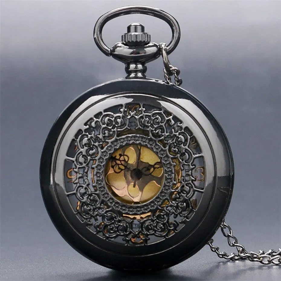 Women's Vintage Quartz Half Hunter Pocket Watch - Aura Silver