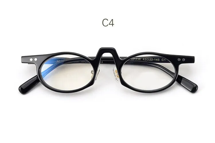 Yujo Unisex Full Rim Small Oval Acetate Reading Glasses HP236